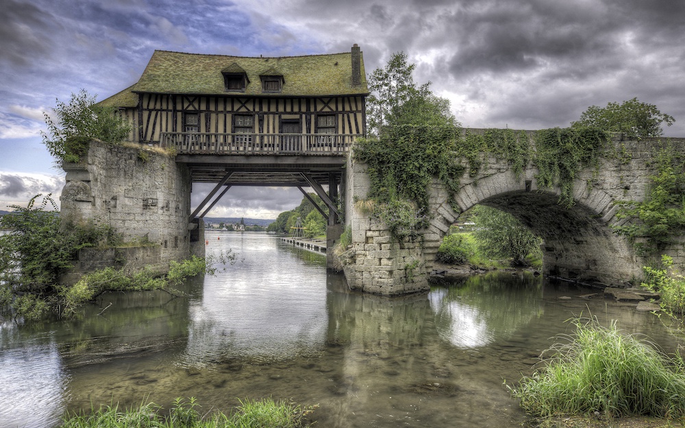  The Old Mill On Medieval Bridge In Vernon, Normandy 